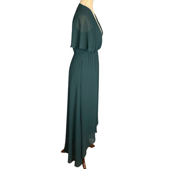 Show Me Your Mumu Sophia Wrap Dress Womens Deep Jade Chiffon XXS - Picture 10 of 12